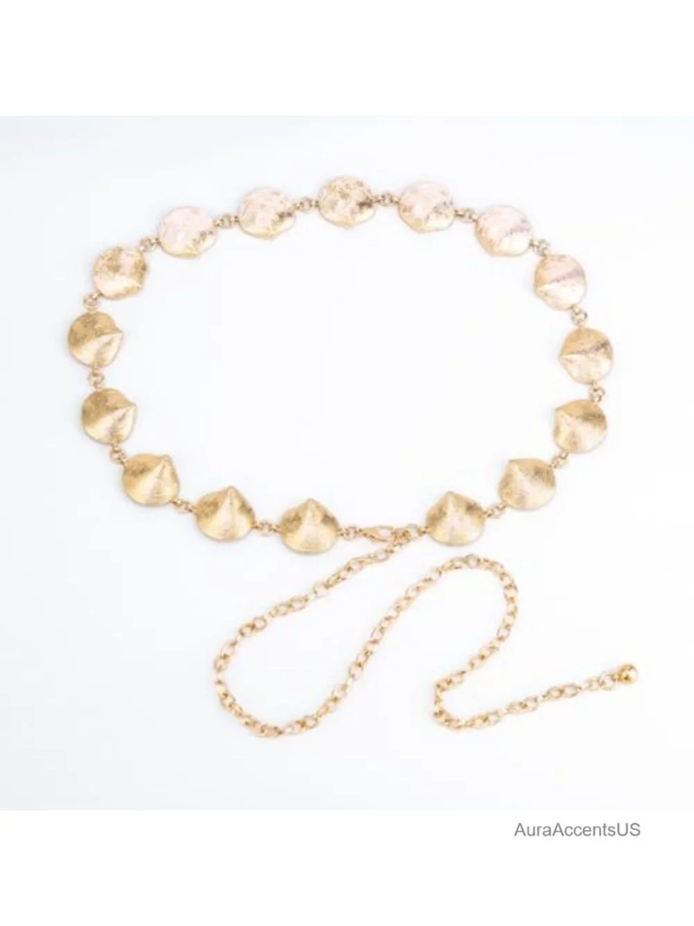 Metal Chain Dress Belt Hollow Out Daisy Decorated Skinny Waist Belt